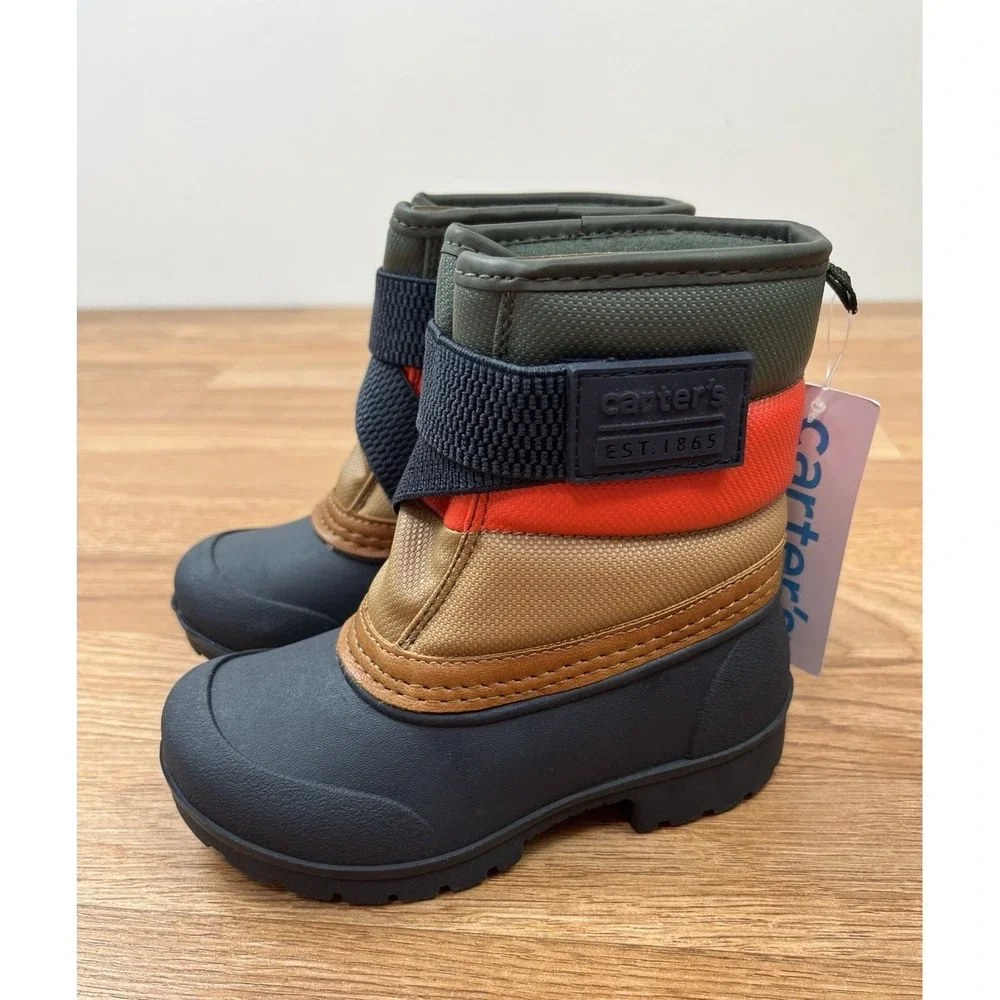 Carter's Lex Winter Snow Boots Toddler Boys Size 8 Water‎ Resistant NEW